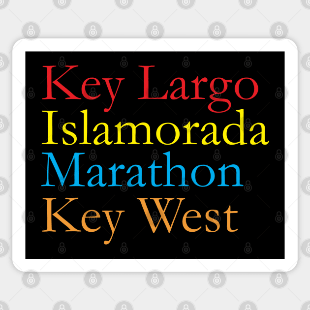 Key West - Islands retro vintage in the Florida Keys Sticker by eighttwentythreetees